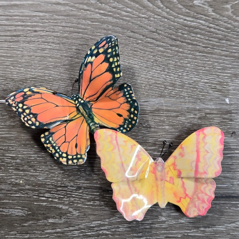 Butterfly Fridge Magnets Set Colorful Monarch Yellow Pink Decorative Magnets Set